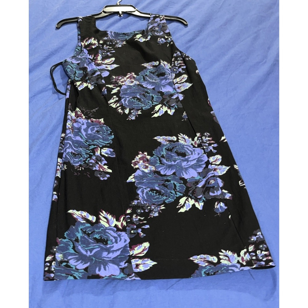 Free People Mayberry Mini Dress Size Medium Blue Purple Floral Linen Blend NWT - Picture 8 of 13